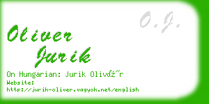 oliver jurik business card